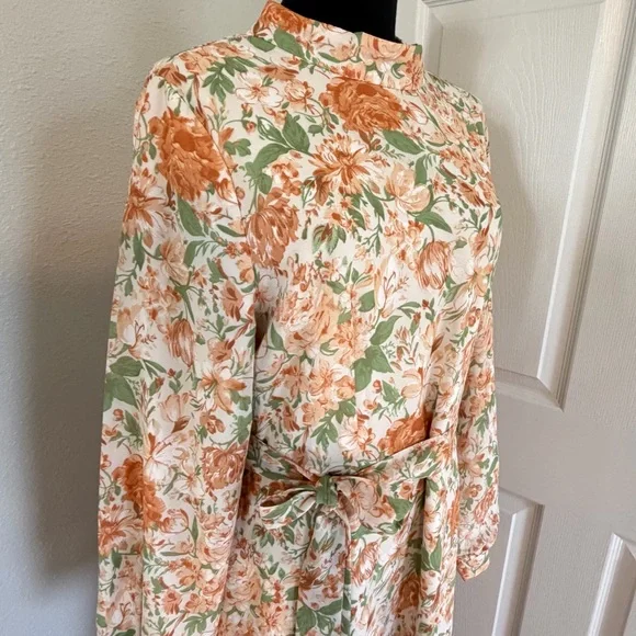 Urban Modesty Maxi dress large floral prairie modest long sleeve boho - Picture 3 of 13